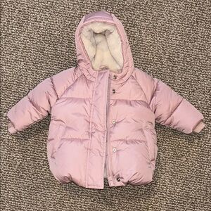 Baby GAP Light Pink Puffer coat jacket with hood fully lined